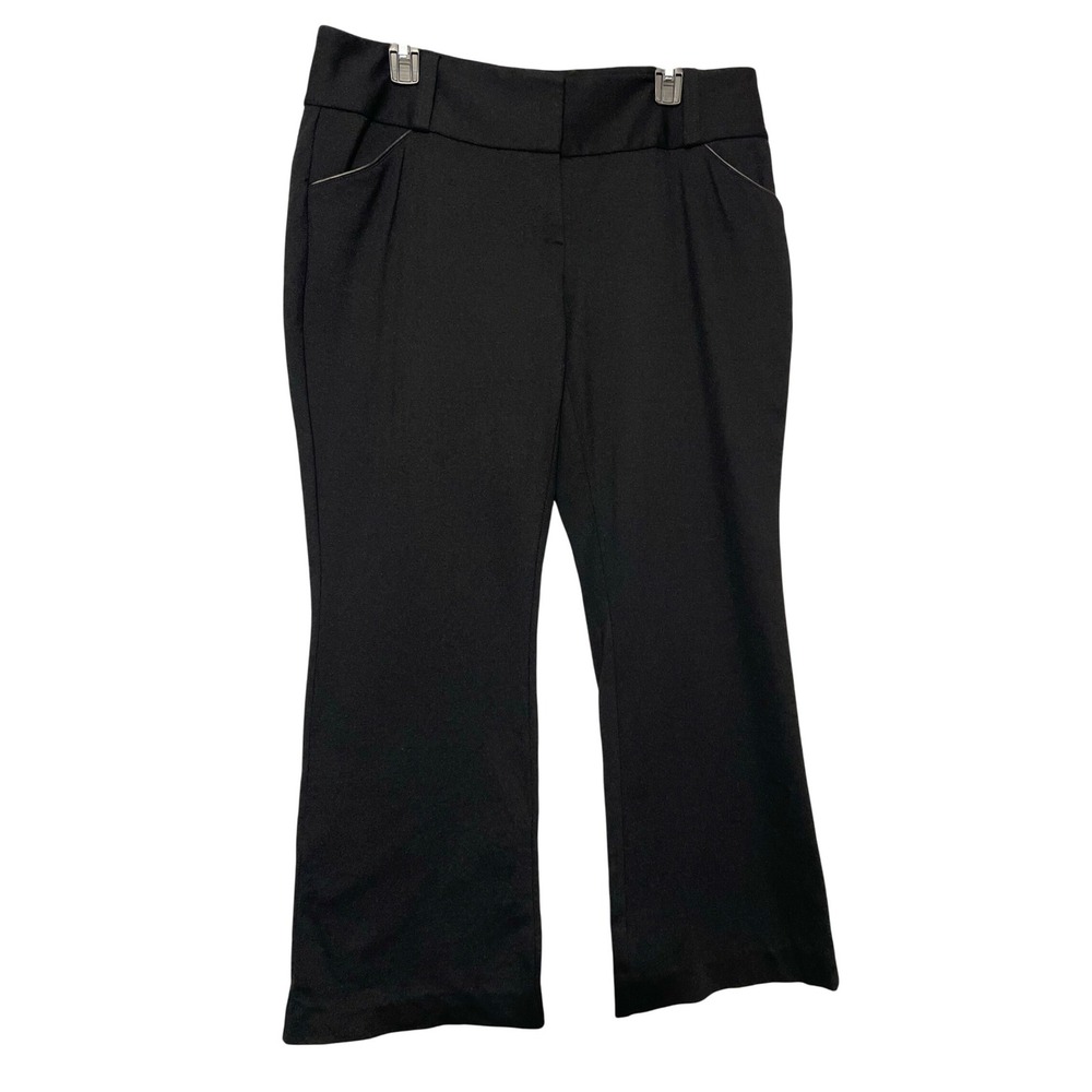 Alfani Women Size 14 Bootcut Career Dress Pants Control Panel Black Zip